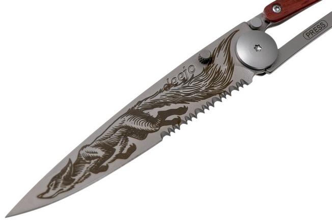 Bild für Deejo Tattoo Serrated 37 g, Korallenholz, Fuchs Taschenmesser, 1CB000511