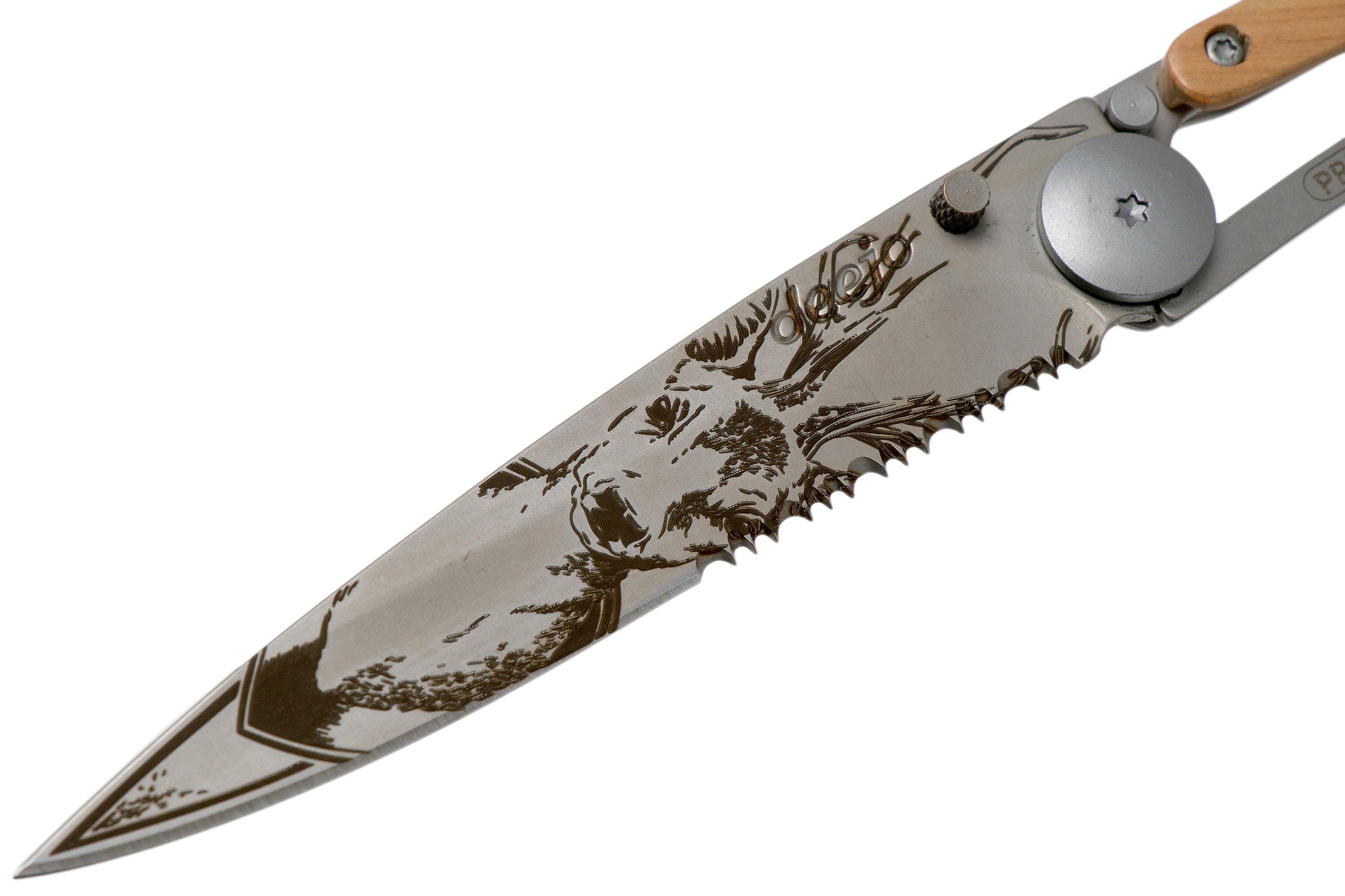 Deejo Wood OneHand 37g Deer, Juniper wood 1CB000546 serrated pocket