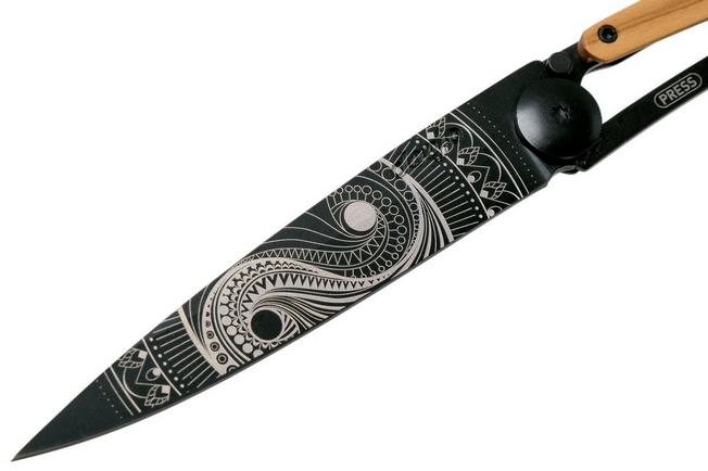 Imagen para Deejo Tattoo Black 37g, Olive, Yin & Yang 1GB000149 navaja
