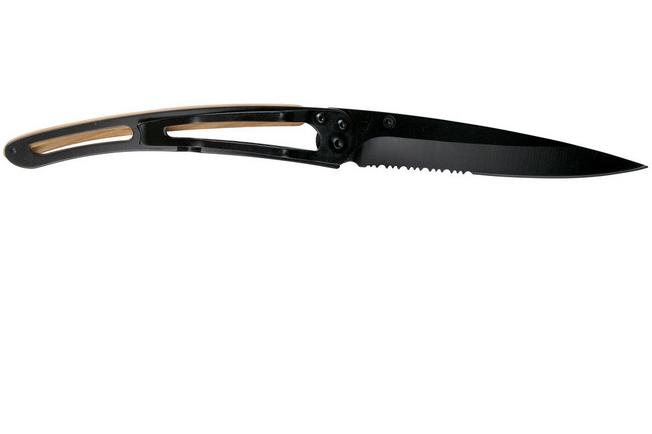 Imagen para Deejo Wood Black Serrated, 37g, Olive Wood, 1GB000501, navaja