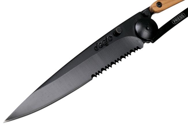 Imagen para Deejo Wood Black Serrated, 37g, Olive Wood, 1GB000501, navaja