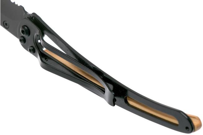 Imagen para Deejo Wood Black Serrated, 37g, Olive Wood, 1GB000501, navaja