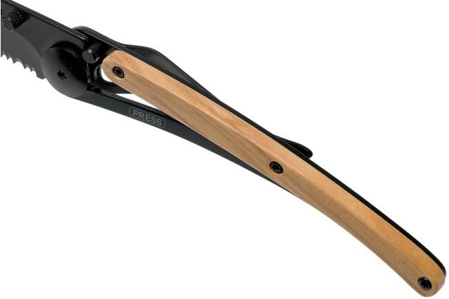 Imagen para Deejo Wood Black Serrated, 37g, Olive Wood, 1GB000501, navaja