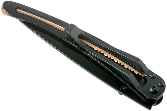 Imagen para Deejo Tattoo Black Serrated 37g, Olive, Hunting Scene, 1GB000512 navaja