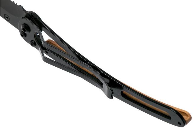 Imagen para Deejo Tattoo Black Serrated 37g, Olive, Hunting Scene, 1GB000512 navaja