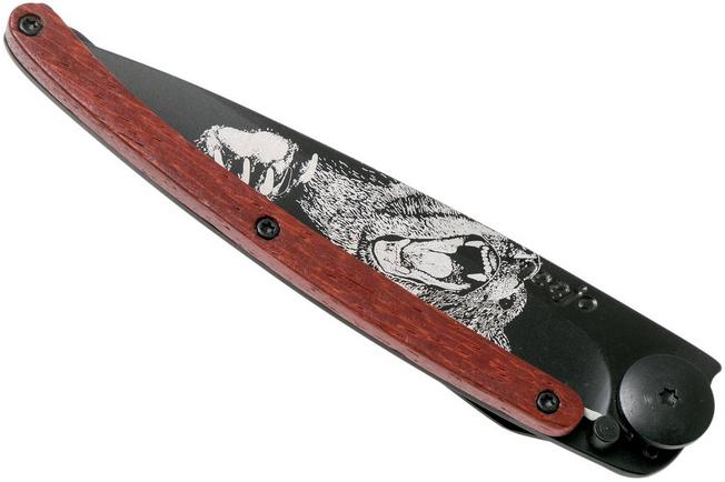 Deejo Tattoo Black 37g, Coralwood, Grizzly 1GB128 pocket knife