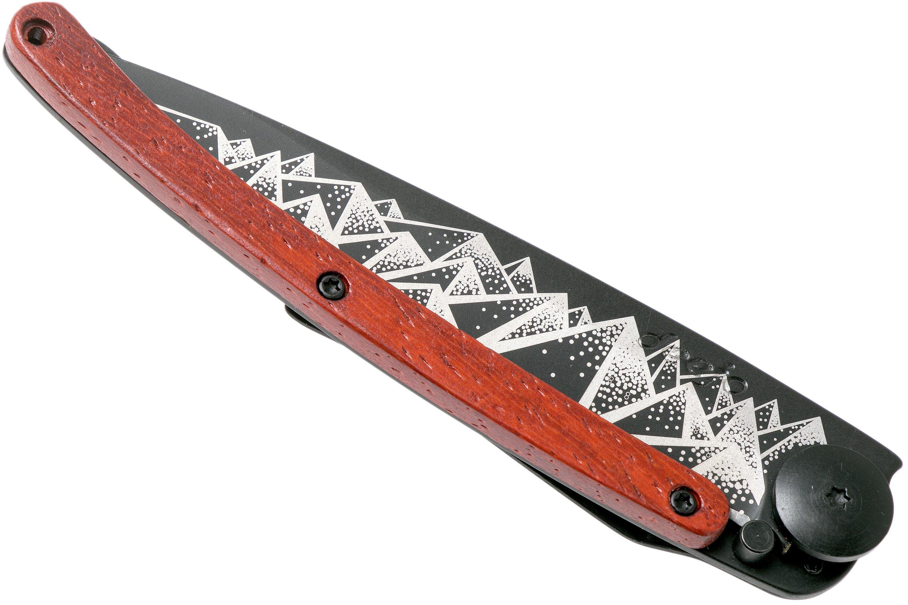 Deejo Tattoo Black 37g, Coralwood, Trek 1GB129 pocket knife