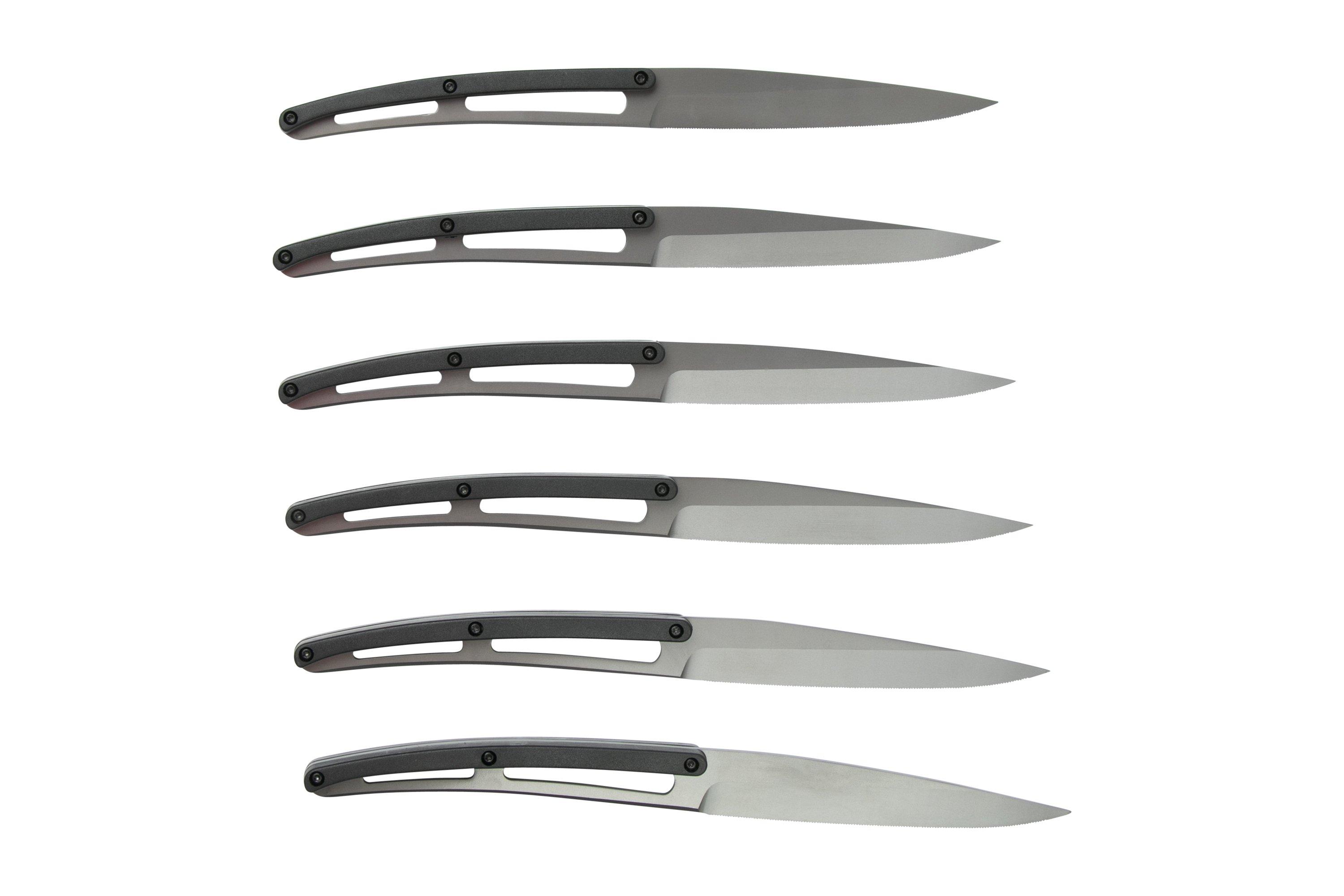 Deejo Bistro TT Blossom 2FP000010 titan, schwarz ABS, 6teiliges SteakmesserSet Günstiger