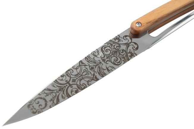 Imagen para Deejo Grand Siecle 6AB000106 madera de olivo, Juego de cuchillos para carne de 6 piezas