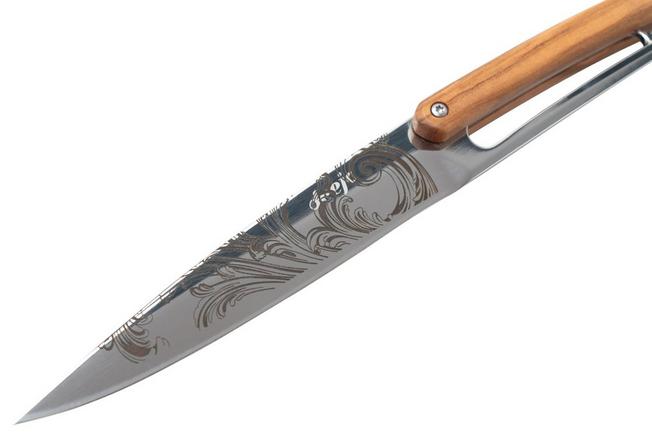 Imagen para Deejo Grand Siecle 6AB000106 madera de olivo, Juego de cuchillos para carne de 6 piezas
