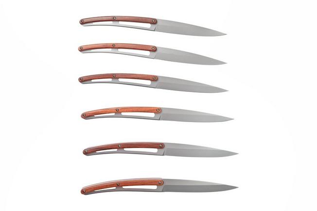 Imagen para Deejo Grand Siecle 6FB000106 madera de palo rojo, Juego de cuchillos para carne de 6 piezas