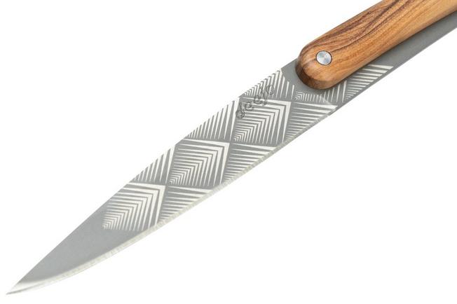 Imagen para Deejo Art Deco CFB000101 madera de palo rojo y de olivo, Juego de cuchillos de 2 piezas 