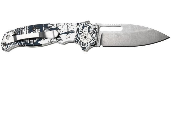 Afbeelding voor Demko Knives AD20.5 Shark-Lock CPM 3V, Titanium Delftware Edition, Knivesandtools Exclusive