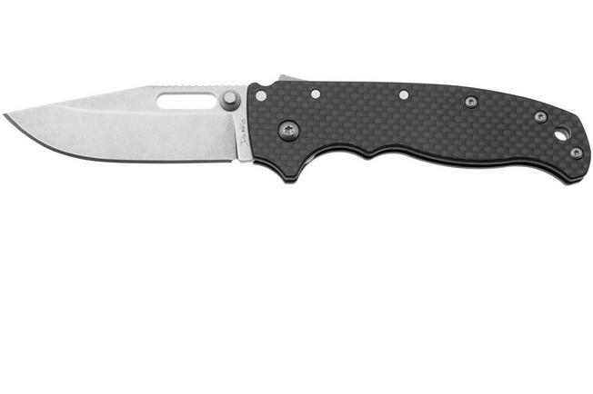 Image for Demko AD20.5 Shark-Lock, Stonewashed D2 Clip Point, 205-D2-CFCP, Carbon Fiber pocket knife
