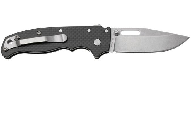 Image for Demko AD20.5 Shark-Lock, Stonewashed D2 Clip Point, 205-D2-CFCP, Carbon Fiber pocket knife
