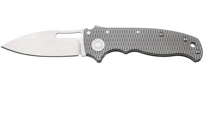 Imagen para Demko AD20.5 Slicer Shark AD205-3V-MLD-TI-SS, Stonewashed CPM-3V, Gray Milled Titanium, navaja