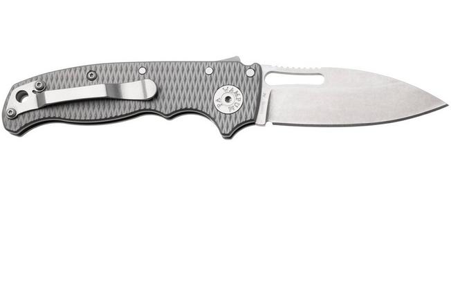 Imagen para Demko AD20.5 Slicer Shark AD205-3V-MLD-TI-SS, Stonewashed CPM-3V, Gray Milled Titanium, navaja