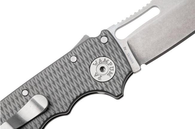 Imagen para Demko AD20.5 Slicer Shark AD205-3V-MLD-TI-SS, Stonewashed CPM-3V, Gray Milled Titanium, navaja