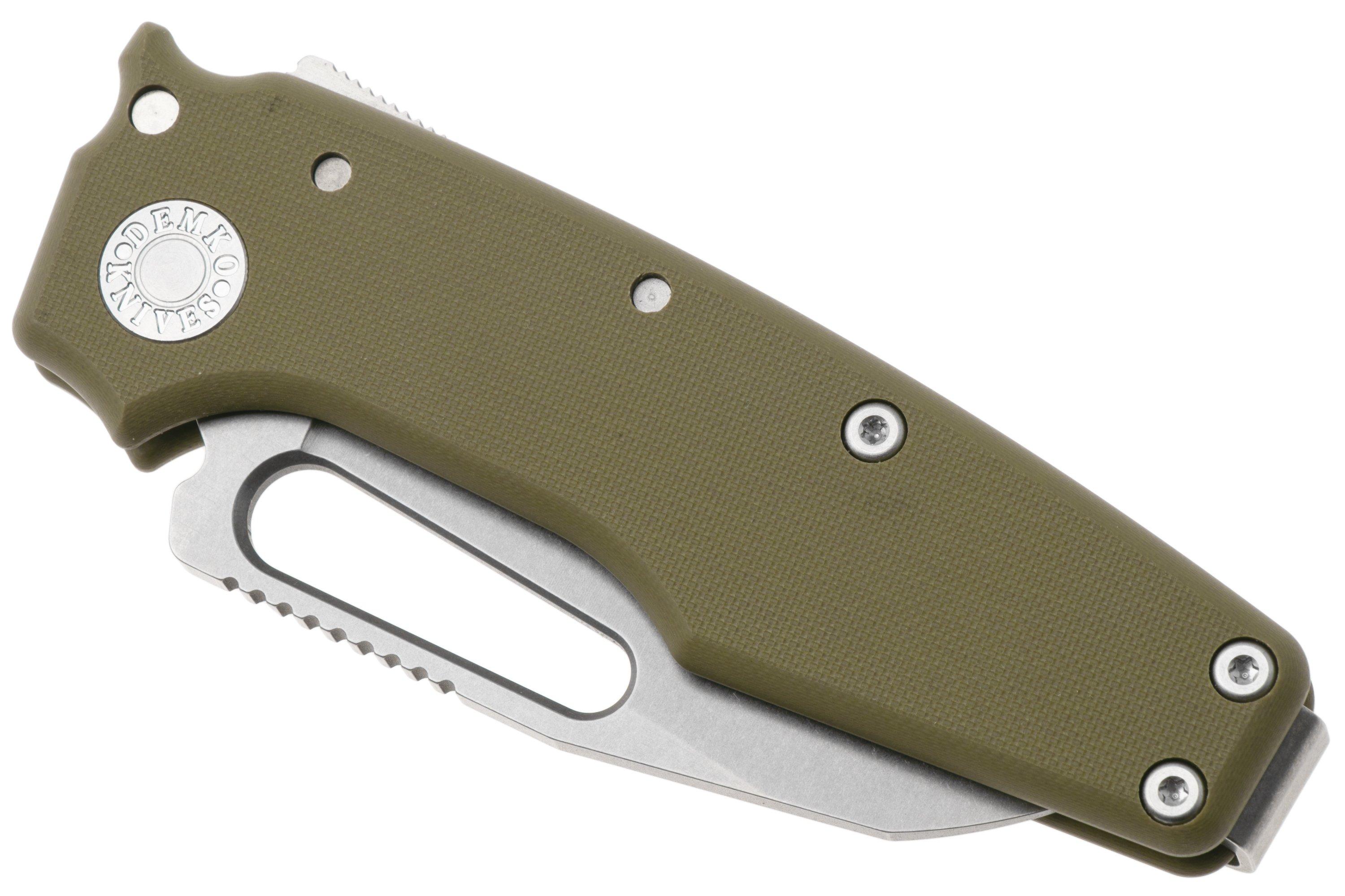Demko Knives MG AD22 Shark-Foot AD22-MC-OD-G10-SF Stonewashed