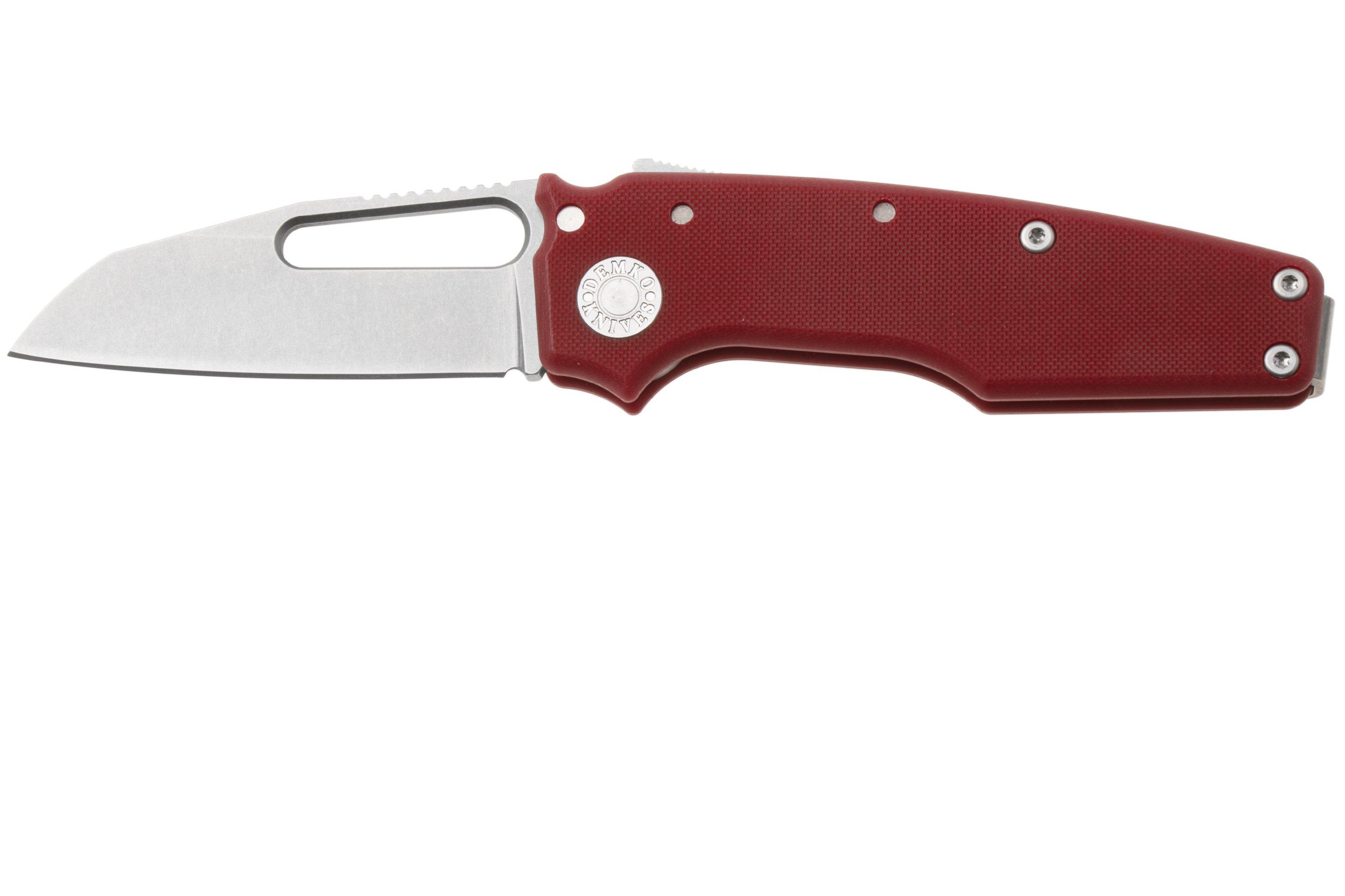 Demko Knives MG AD22 Shark-Foot AD22-MC-RED-G10-SF Stonewashed MagnaCut ...