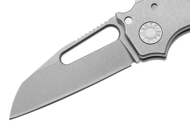 Image for Demko Knives MG AD22 Shark-Foot AD22-MC-SM-TI-SF Stonewashed MagnaCut, Smooth Titanium, pocket knife