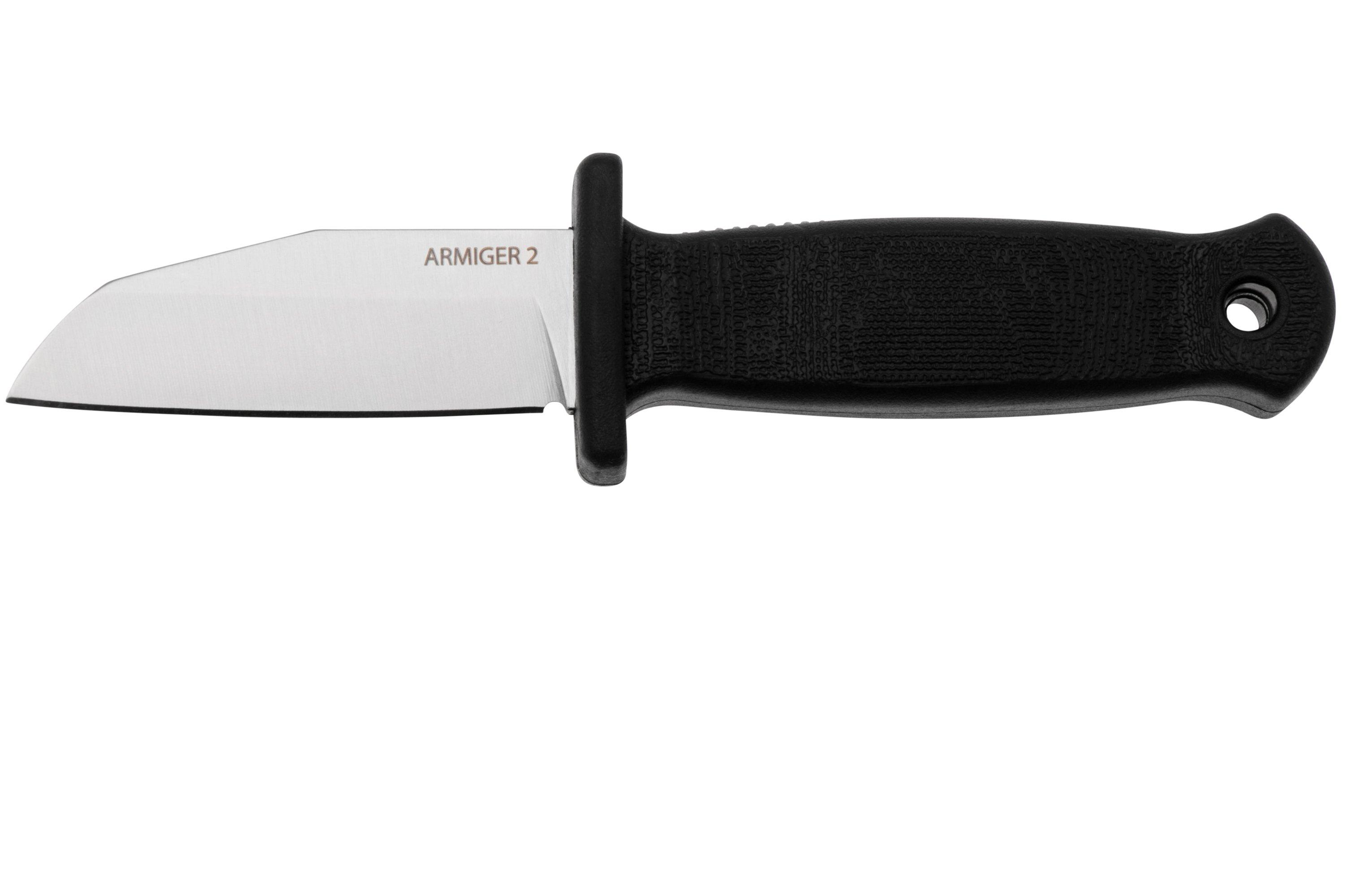 Demko Knives Armiger 2 Shark Foot ARM2-4034SS-SF Black TPR, neck knife ...