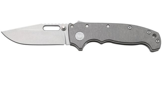 Afbeelding voor Demko MG AD20 Shark-Lock, Stonewashed MagnaCut Clip Point, MGAD20-MAG-SMT-TI, Smooth Titanium zakmes