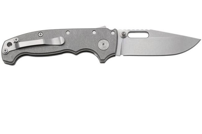 Afbeelding voor Demko MG AD20 Shark-Lock, Stonewashed MagnaCut Clip Point, MGAD20-MAG-SMT-TI, Smooth Titanium zakmes