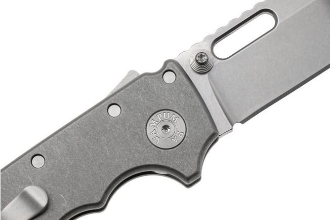Afbeelding voor Demko MG AD20 Shark-Lock, Stonewashed MagnaCut Clip Point, MGAD20-MAG-SMT-TI, Smooth Titanium zakmes