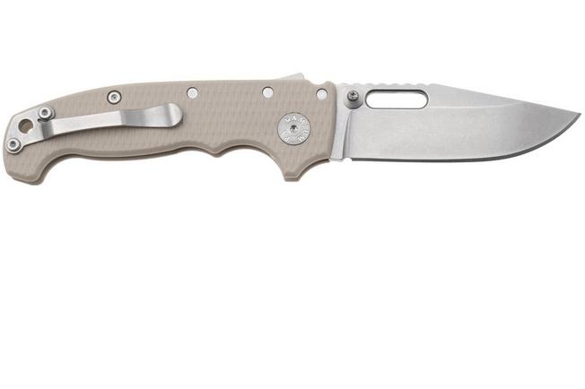 Afbeelding voor Demko MG AD20 Shark-Lock, Stonewashed MagnaCut Clip Point, Tan G10, zakmes