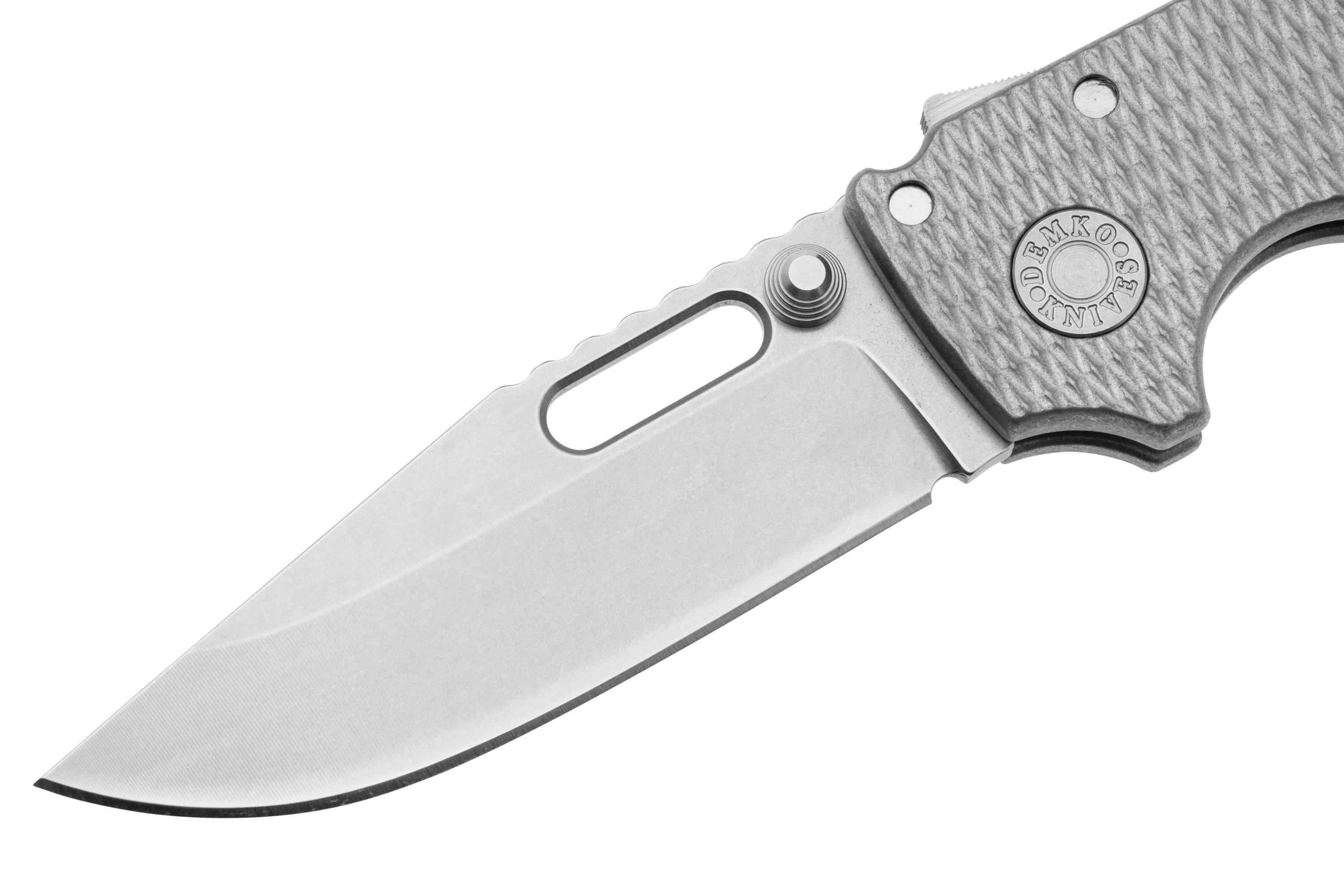 Demko Knives MG AD20S Shark-Lock, CPM 20CV Clip Point MGAD20S-TI-MLD ...