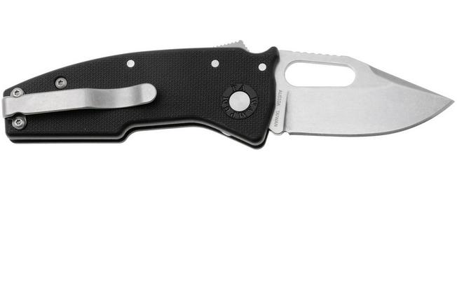 Afbeelding voor Demko Nano-Shark, NANO-10A-BLACK GRN-CP, Stonewashed AUS-10A Clip Point, Black GRN zakmes
