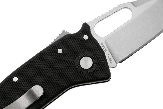 Afbeelding voor Demko Nano-Shark, NANO-10A-BLACK GRN-SF, Stonewashed AUS-10A Shark Foot, Black GRN zakmes