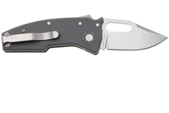 Afbeelding voor Demko Nano-Shark, NANO-10A-GREY GRN-CP, Stonewashed AUS-10A Clip Point, Grey GRN zakmes