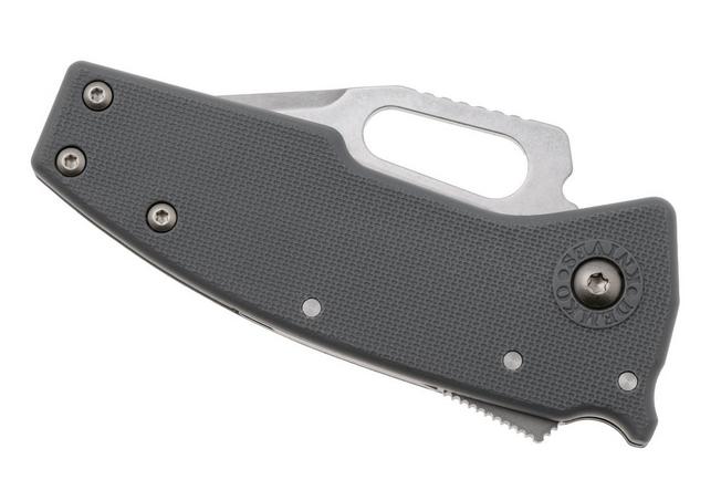 Afbeelding voor Demko Nano-Shark, NANO-10A-GREY GRN-CP, Stonewashed AUS-10A Clip Point, Grey GRN zakmes