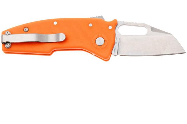 Afbeelding voor Demko Nano-Shark, NANO-10A-ORANGE GRN-SF, Stonewashed AUS-10A Shark Foot, Orange GRN zakmes