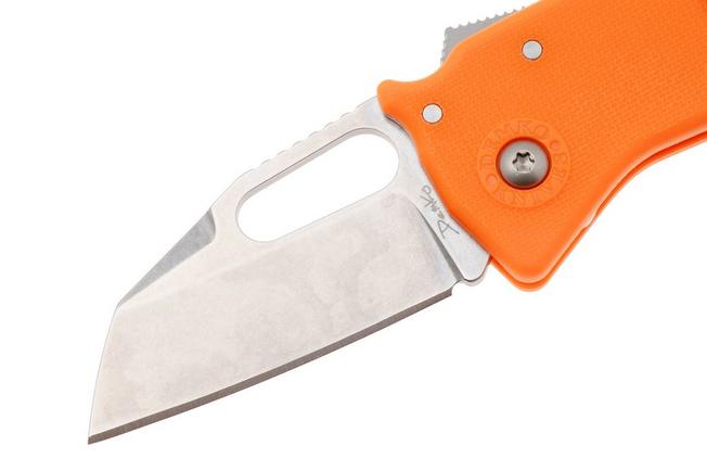 Afbeelding voor Demko Nano-Shark, NANO-10A-ORANGE GRN-SF, Stonewashed AUS-10A Shark Foot, Orange GRN zakmes