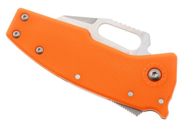 Afbeelding voor Demko Nano-Shark, NANO-10A-ORANGE GRN-SF, Stonewashed AUS-10A Shark Foot, Orange GRN zakmes