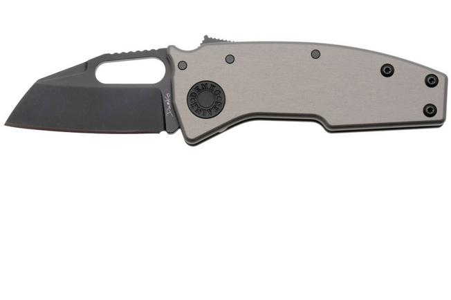 Afbeelding voor Demko Nano-Shark, NANO-20CV-ARTILLERY GREY ALUM-SF, Stealth DLC CPM 20CV Shark Foot, Artillery Grey Aluminum zakmes