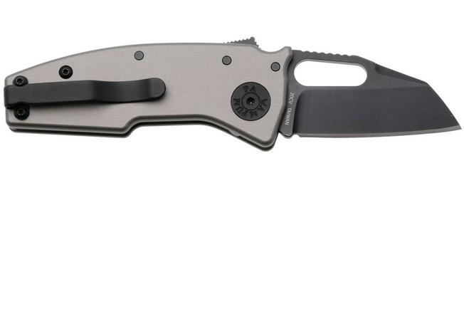 Afbeelding voor Demko Nano-Shark, NANO-20CV-ARTILLERY GREY ALUM-SF, Stealth DLC CPM 20CV Shark Foot, Artillery Grey Aluminum zakmes