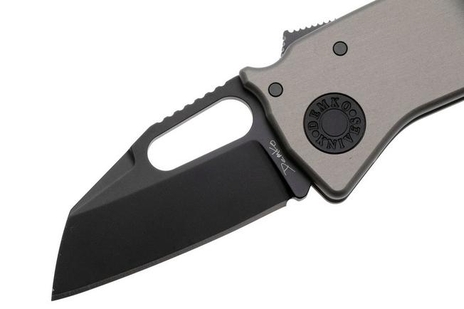 Afbeelding voor Demko Nano-Shark, NANO-20CV-ARTILLERY GREY ALUM-SF, Stealth DLC CPM 20CV Shark Foot, Artillery Grey Aluminum zakmes