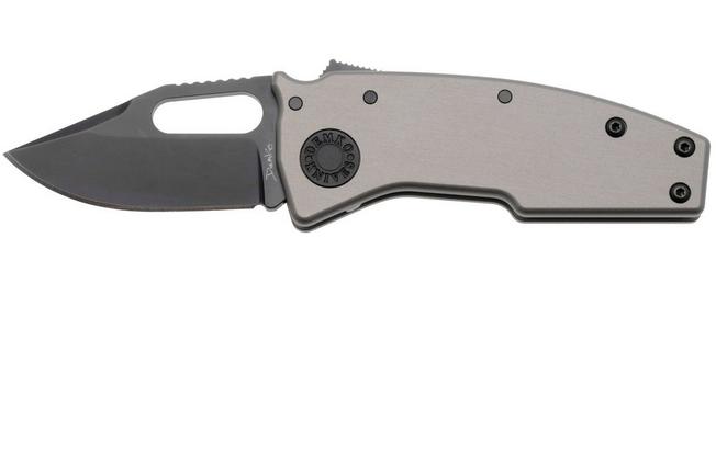 Afbeelding voor Demko Nano-Shark, NANO-20CV-ARTILLERY GREY ALUM-CP, Stealth DLC CPM 20CV Clip Point, Artillery Grey Aluminum zakmes