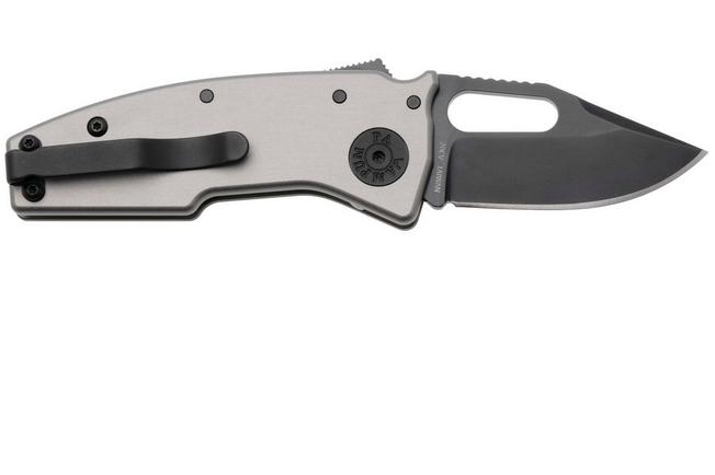Afbeelding voor Demko Nano-Shark, NANO-20CV-ARTILLERY GREY ALUM-CP, Stealth DLC CPM 20CV Clip Point, Artillery Grey Aluminum zakmes