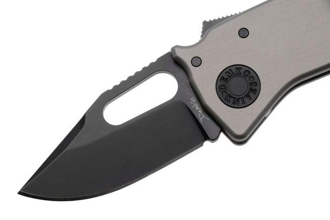 Afbeelding voor Demko Nano-Shark, NANO-20CV-ARTILLERY GREY ALUM-CP, Stealth DLC CPM 20CV Clip Point, Artillery Grey Aluminum zakmes