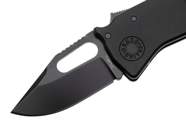Afbeelding voor Demko Nano-Shark, NANO-20CV-BLACK ALUM-CP, Stealth DLC CPM 20CV Clip Point, Black Aluminum zakmes