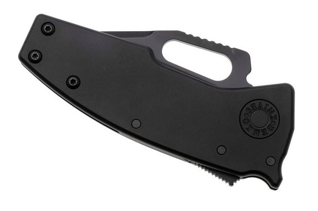 Afbeelding voor Demko Nano-Shark, NANO-20CV-BLACK ALUM-CP, Stealth DLC CPM 20CV Clip Point, Black Aluminum zakmes