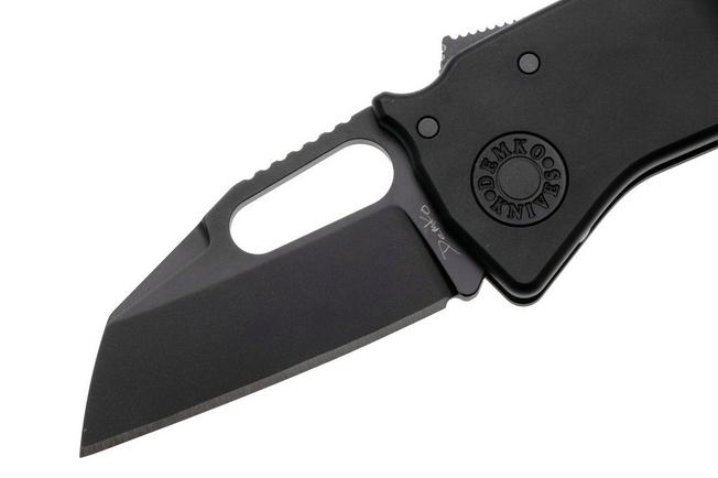 Afbeelding voor Demko Nano-Shark, NANO-20CV-BLACK ALUM-SF, Stealth DLC CPM 20CV Shark Foot, Black Aluminum zakmes