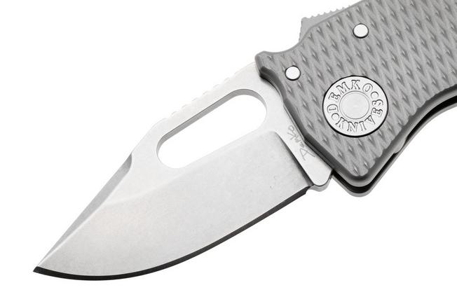 Afbeelding voor Demko Nano-Shark, NANO-20CV-MIL-TI-CP Stonewashed CPM 20CV Clip Point, Milled Titanium, zakmes