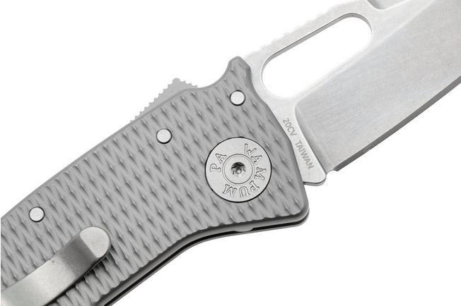 Afbeelding voor Demko Nano-Shark, NANO-20CV-MILLED TI-SF, Stonewashed CPM 20CV Shark Foot, Milled Titanium zakmes