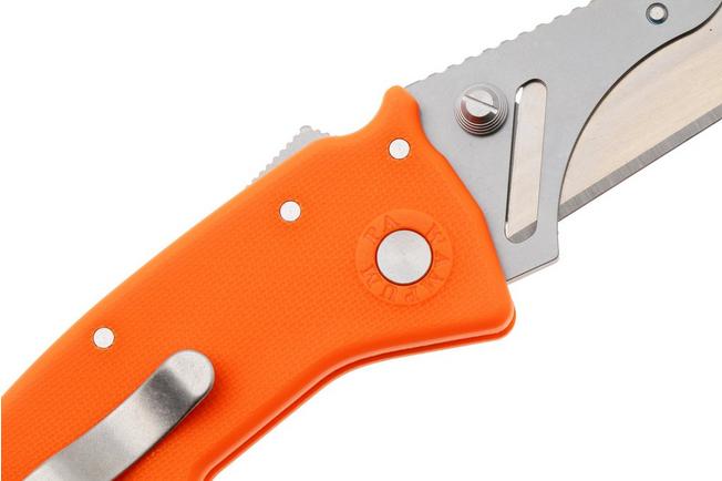 Afbeelding voor Demko Razor-Shark, RAZOR-SHARK-ORANGE, Satin Stainless Steel, Orange GRN utility zakmes